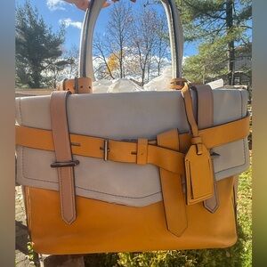 Reed Krakoff Gray and Yellow Tote Bag